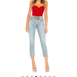 Agolde Riley high rise straight crop in zephyr